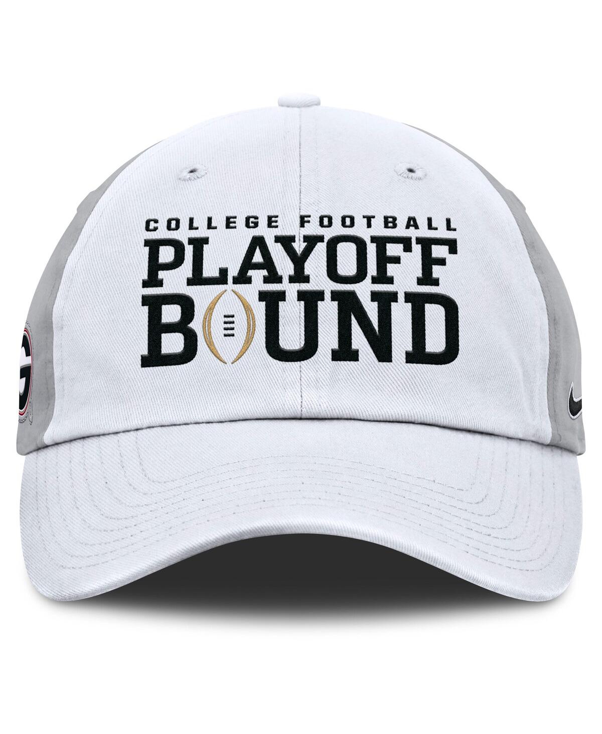 Nike Men's And Women's White/gray Georgia Bulldogs 2024 College Football Playoff Club Adjustable Hat In White,gray
