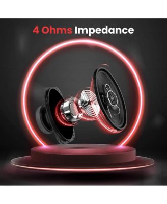 4'' x 6'' Three-Way Triaxial Car Speaker System, 240W, Black (Pair)
