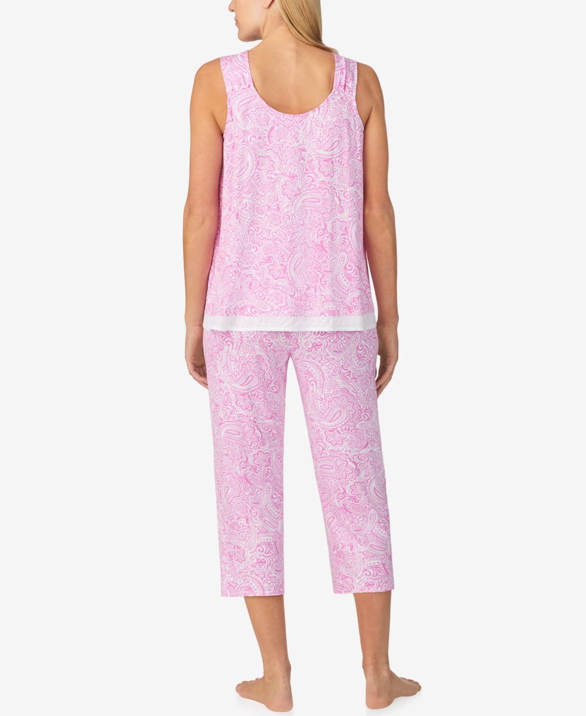 Ellen Tracy Women's Sleeveless Crop Pajama Set In Paisley