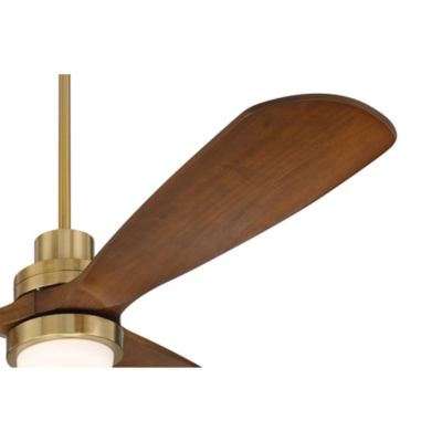 52" Delta Modern Indoor Ceiling Fan 3 Blade CCT LED Light Remote Control Soft Brass Finish Bedroom Living Room DC Motor