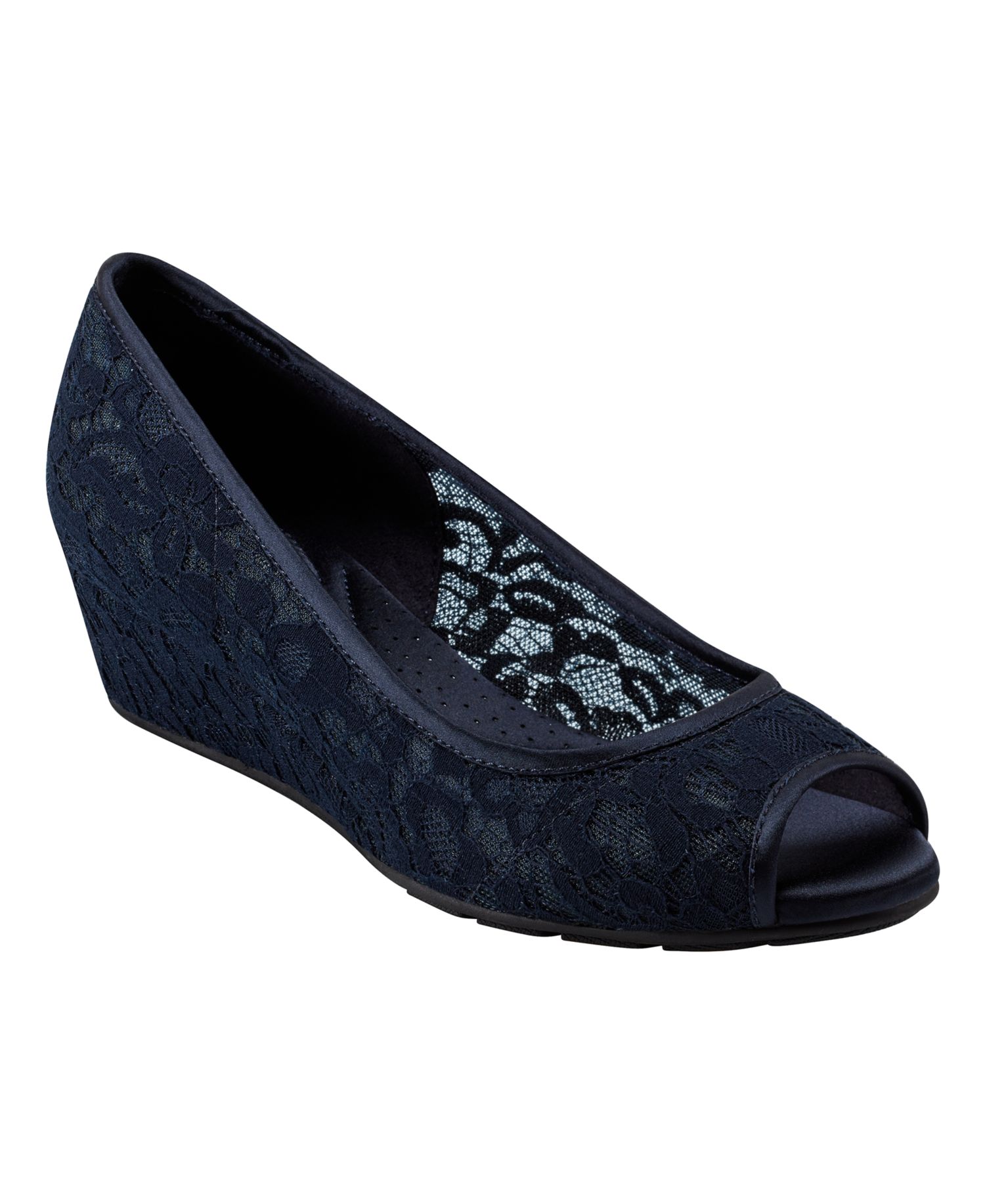 Women's Candra Low Wedge Peep Toe Dress Pumps