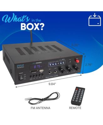 Bluetooth Public Address Amplifier - Compact PA Speaker & Microphone Receiver System with (2) Mic Inputs, MP3/USB/SD Readers, FM Radio (300W MAX)