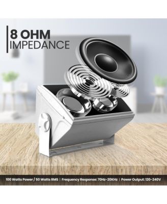 6.5” Bluetooth Waterproof Speakers - 2-Way Full Range Stereo Sound, 100W Max Power, Marine Grade, Indoor/Outdoor Use