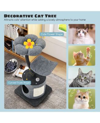 35'' Cat Tree Tower 3-Layer Activity Center w/ Sisal Scratching Board & 2 Perches