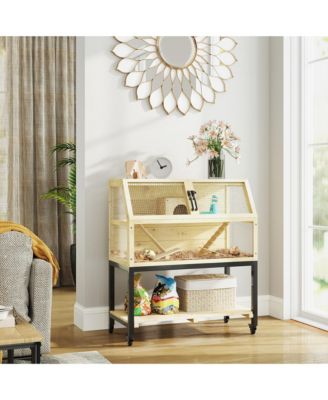 Hamster Cage on Wheels with Storage Shelf, 34"L x 17"W x 40"H