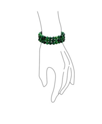 Stackable Set Of 3 Natural Stone Round Bead 8MM Multi Strand Stretch Bracelet