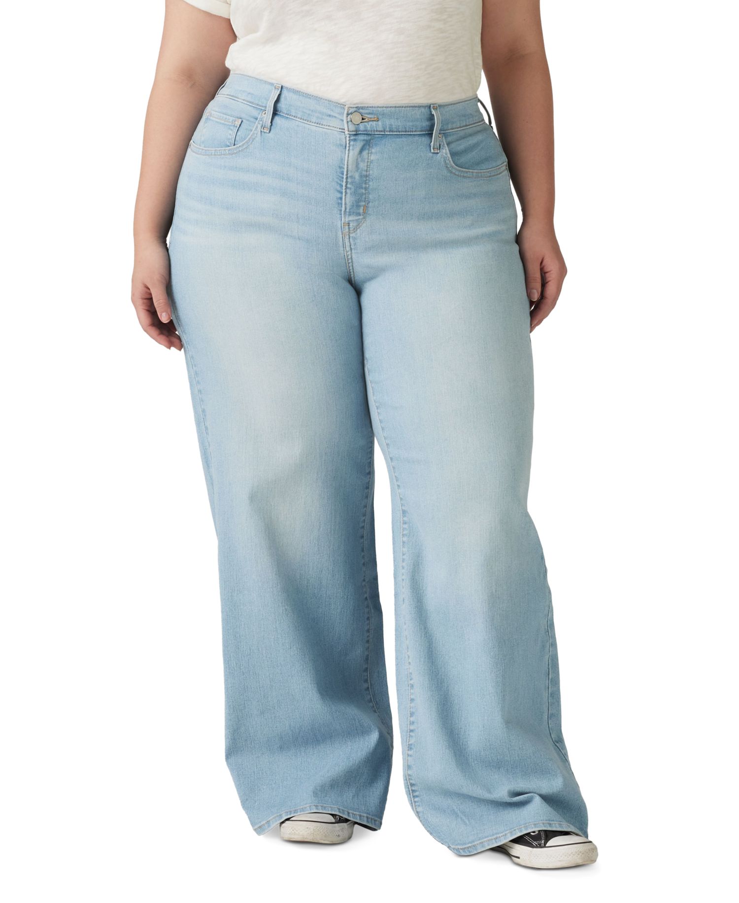 Plus Size Mid Rise 318 Shaping Wide-Leg Jeans