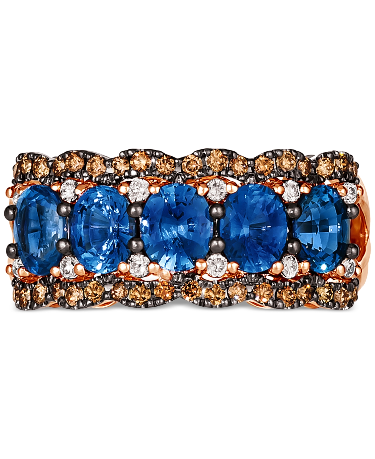 Le Vian Blueberry Sapphire (2-1/3 Ct. T.w.), Chocolate Diamond (1/4 Ct. T.w.) & Nude Diamond (1/10 Ct. T.w.) In Rose Gold