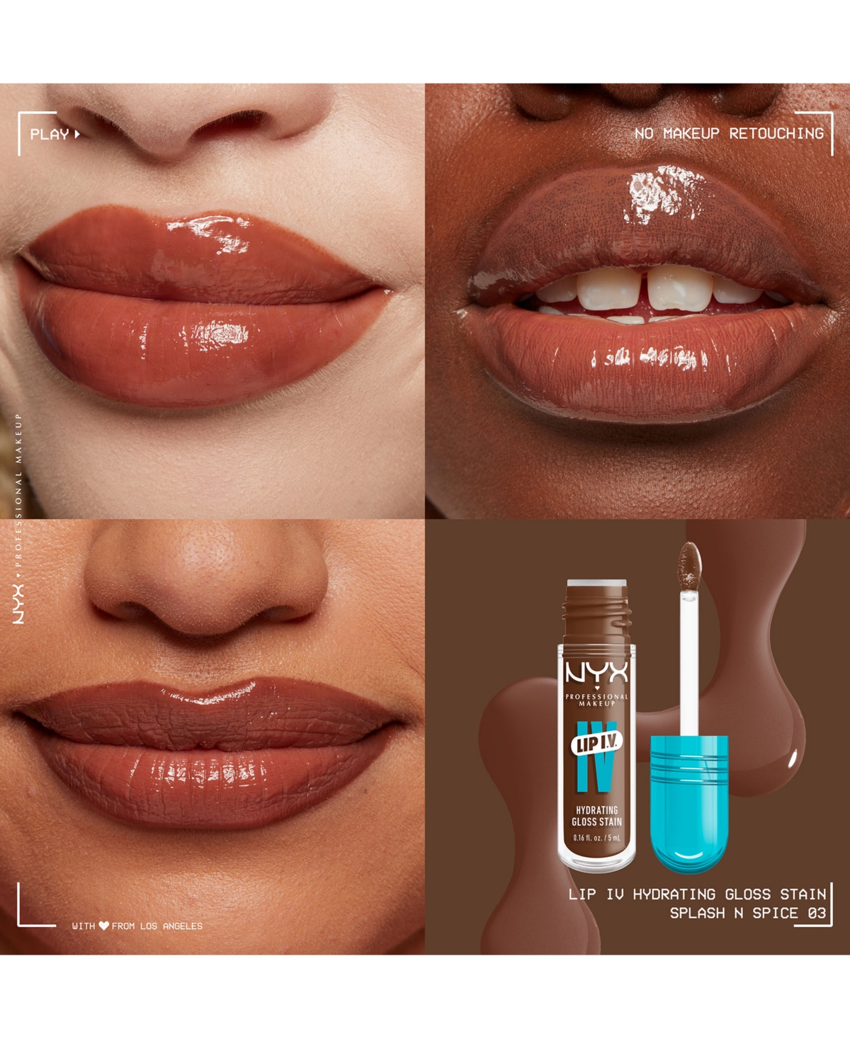 Nyx Professional Makeup Lip Iv Hydrating Gloss Stain In Splash N Spice