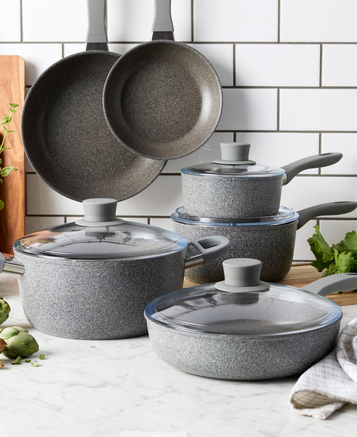 Zwilling Parma Plus Aluminum Nonstick 10 Piece Cookware Set In Gray