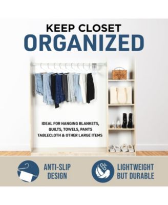 50-Piece White Metal Pants Hangers – Heavy-duty, non-slip, open-ended design for pants, jeans, blankets & more. Space-saving closet set