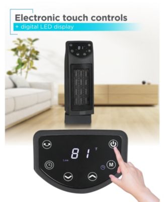 Oscillating Ceramic Desktop Heater with Remote, 1500W Space Heater and Fan Combo