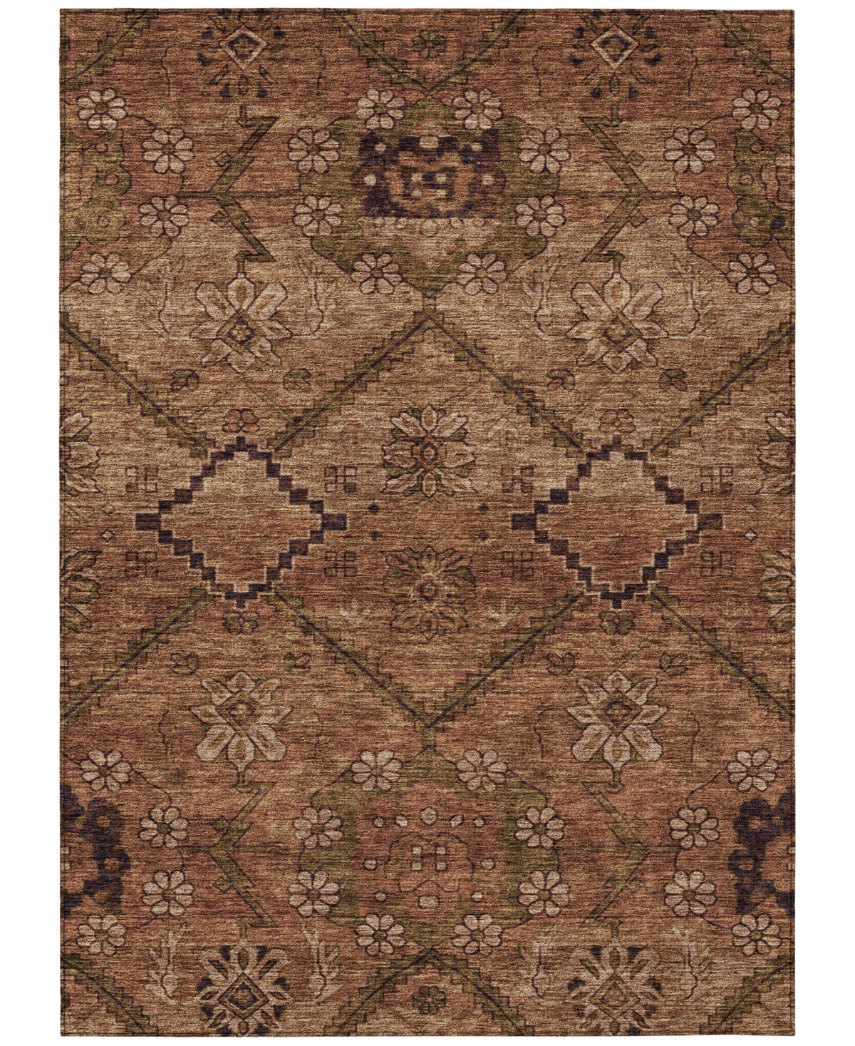 Addison Chantille Acn842 5'x7'6" Area Rug In Paprika
