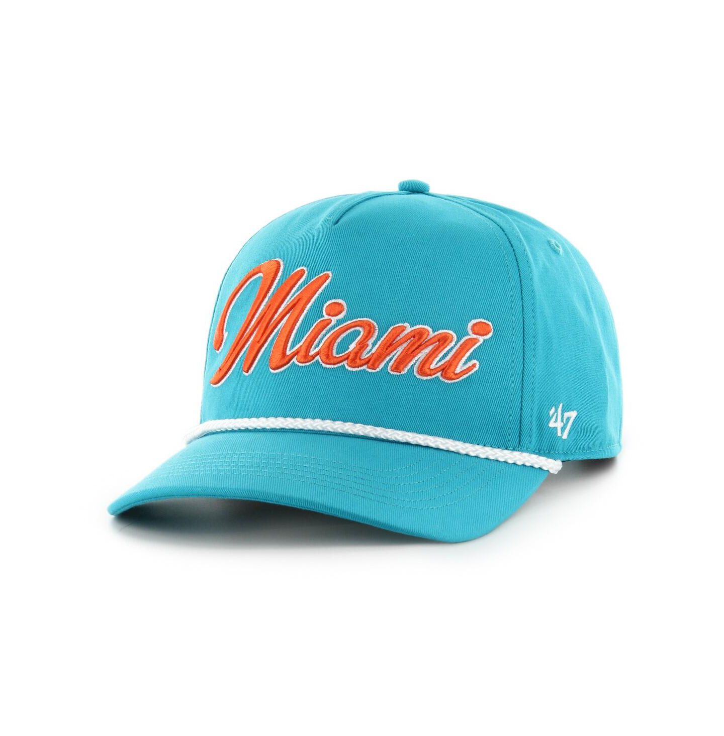 Мужская кепка '47 Brand Aqua Miami Dolphins Overhand Hitch Adjustable Hat — фото 1