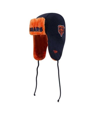 New Era - Men's Navy Chicago Bears Helmet Head Trapper Knit Hat