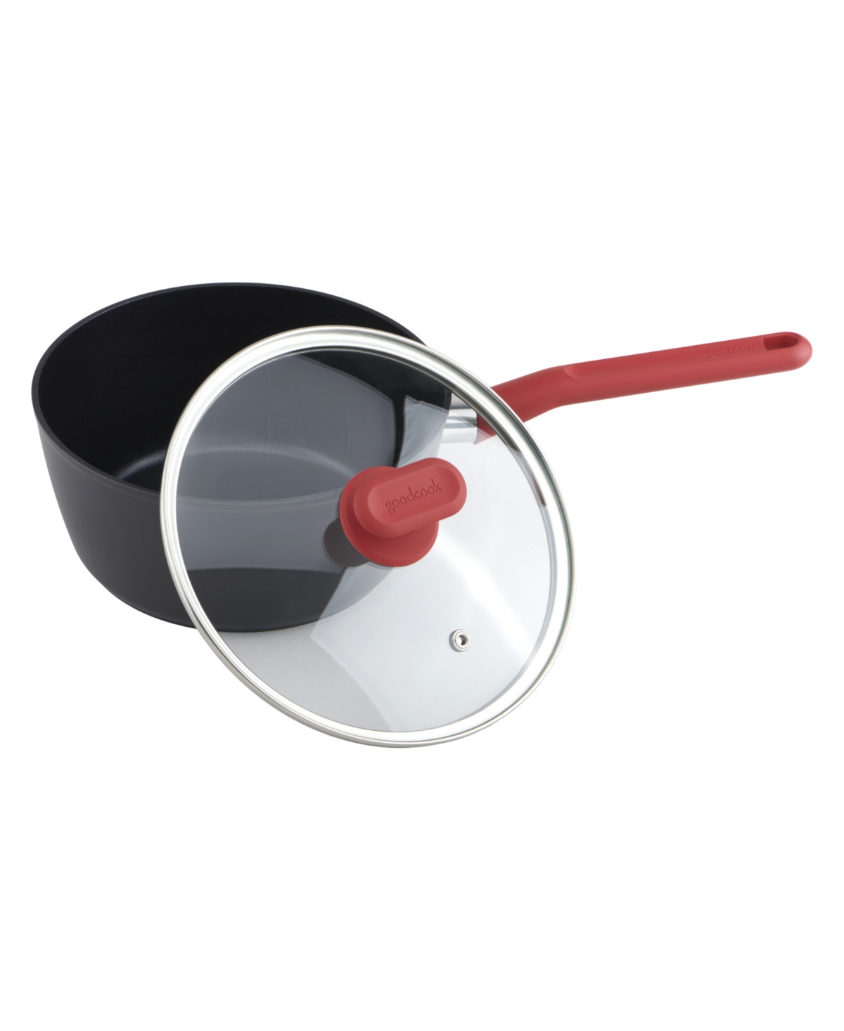 Goodcook Proease Aluminum Nonstick 2.5-quart Sauce Pan In Black