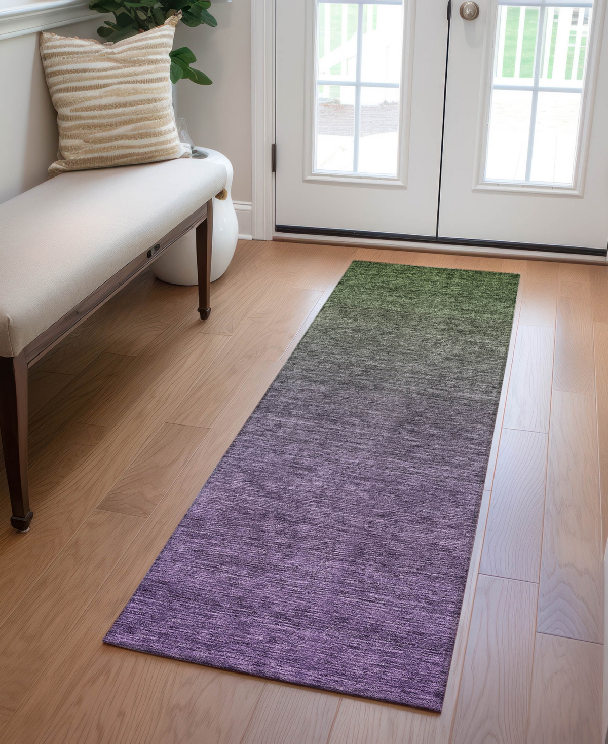 Addison Chantille Acn833 2'3"x7'6" Runner Area Rug In Purple