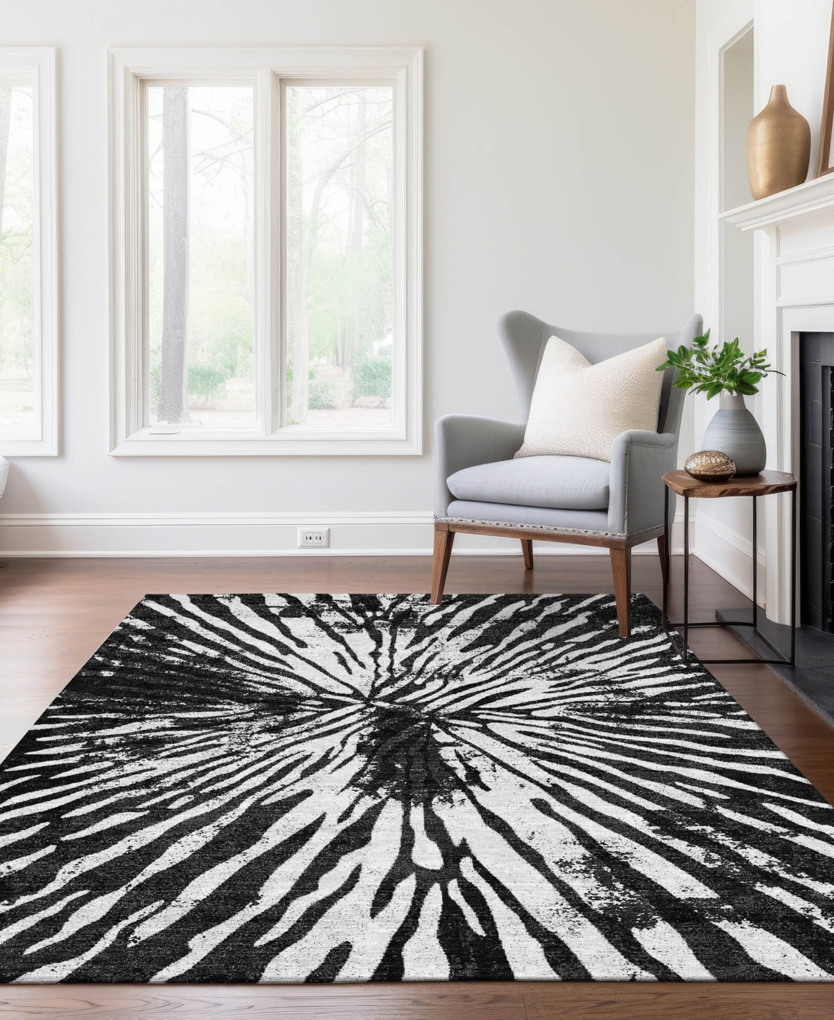 Addison Chantille Acn818 5'x7'6" Area Rug In Black