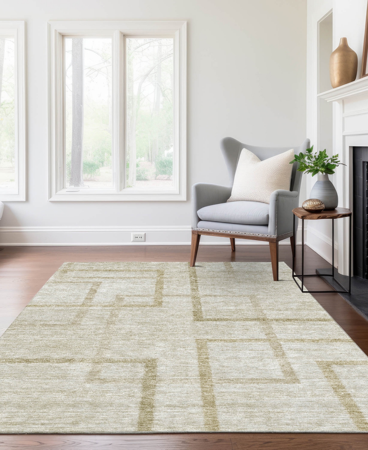 Addison Chantille Acn827 5'x7'6" Area Rug In Beige
