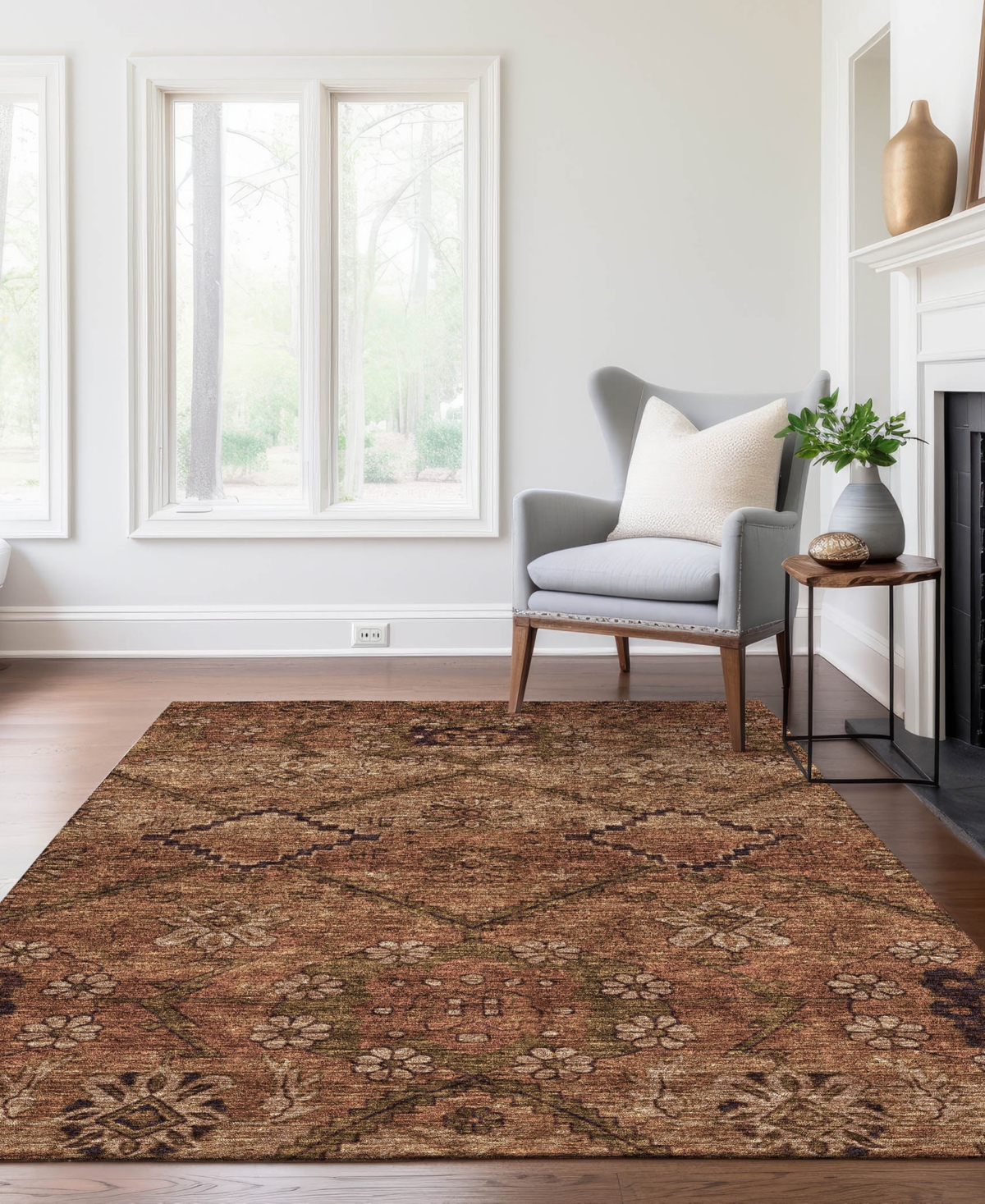 Addison Chantille Acn842 5'x7'6" Area Rug In Paprika