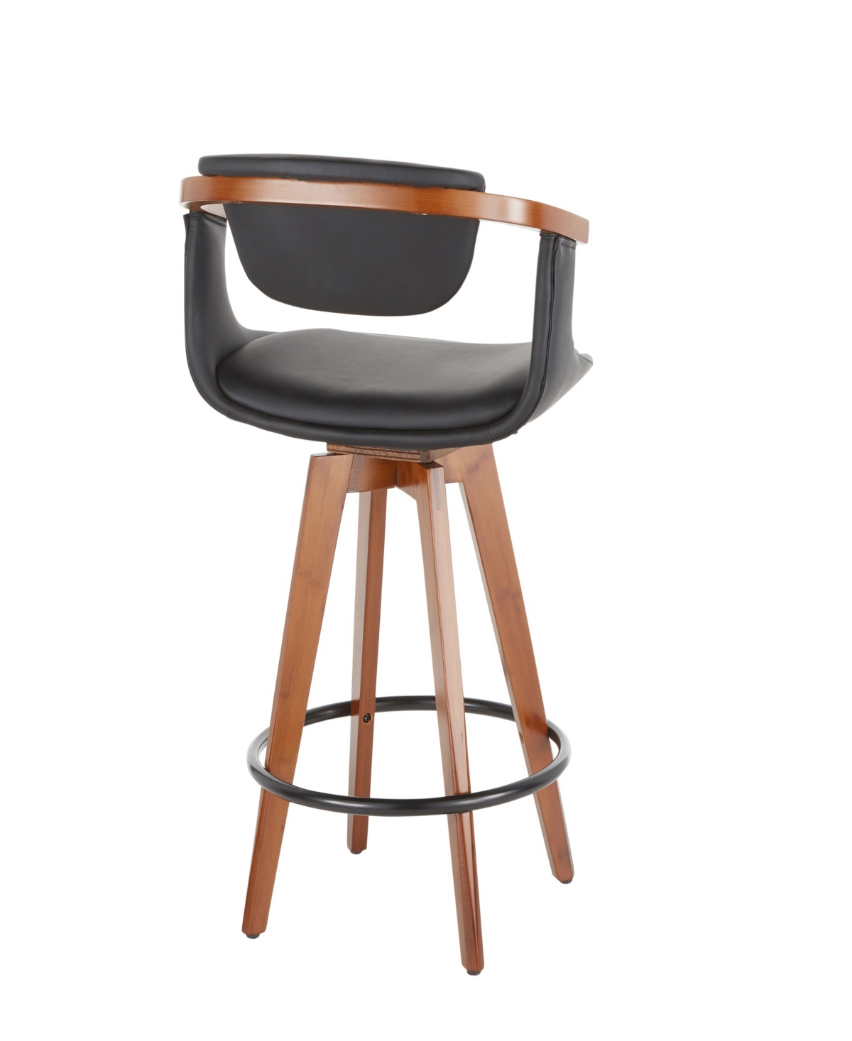 Lumisource 36" Bamboo Oracle Mid-century Modern Counter Stool In Black