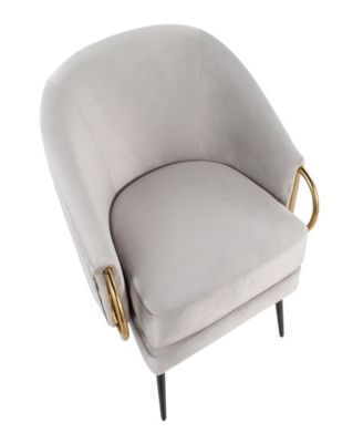 28" Steel Claire Contemporary Glam Accent Chair