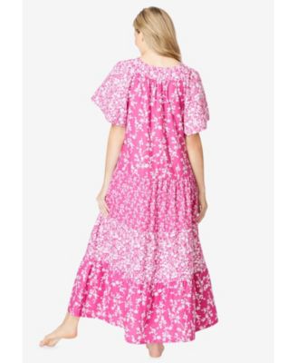 Only Necessities Plus Size Long Tiered Print Lounger