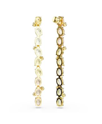 Gema Gold-Tone Plated, Asymmetrical Design, Mixed Cuts, Multicolored Drop Earrings