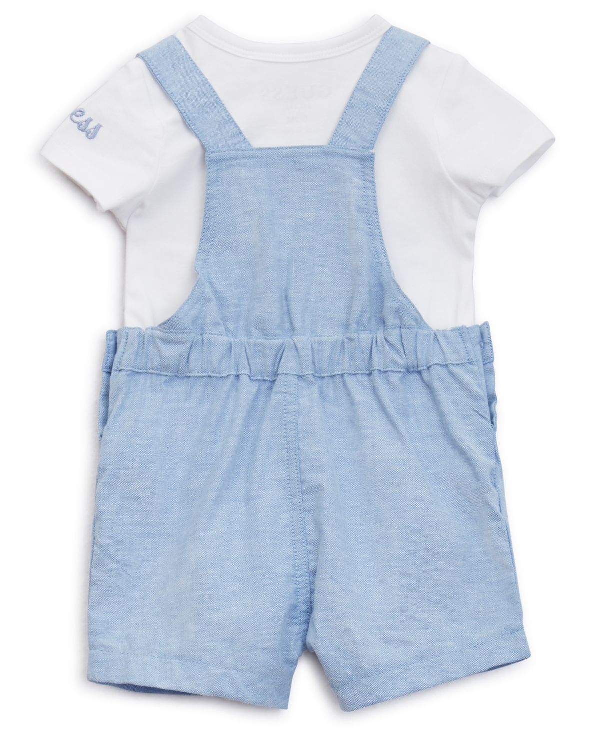 Shop Guess Baby Boys Short Sleeve Bodysuit And Bear Shortall, 2-piece Set In White
