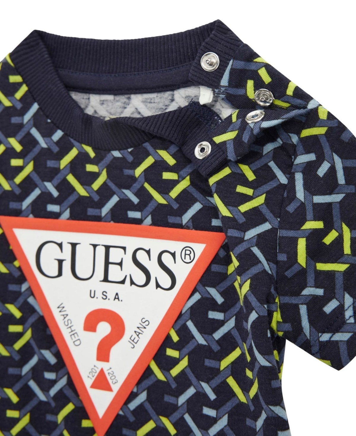 Guess Baby Boys Printed Short Sleeve T-shirt And Active Shorts, 2-piece Set In Blue