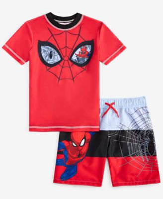 Spider-Man - Little Boys Rash Guard & Swim Trunks Swimsuit, 2 Piece Set