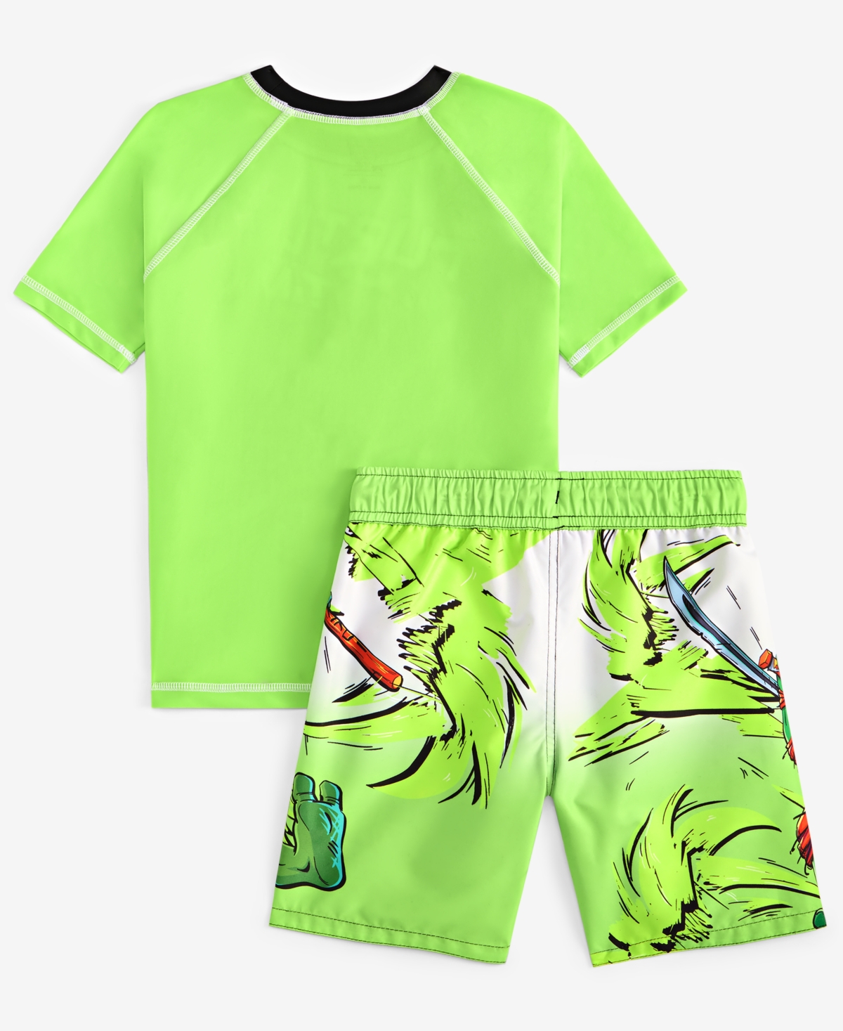 Dreamwave Little Boys Tmnt Rash Guard & Swim Trunks Two-piece Swimsuit In Green