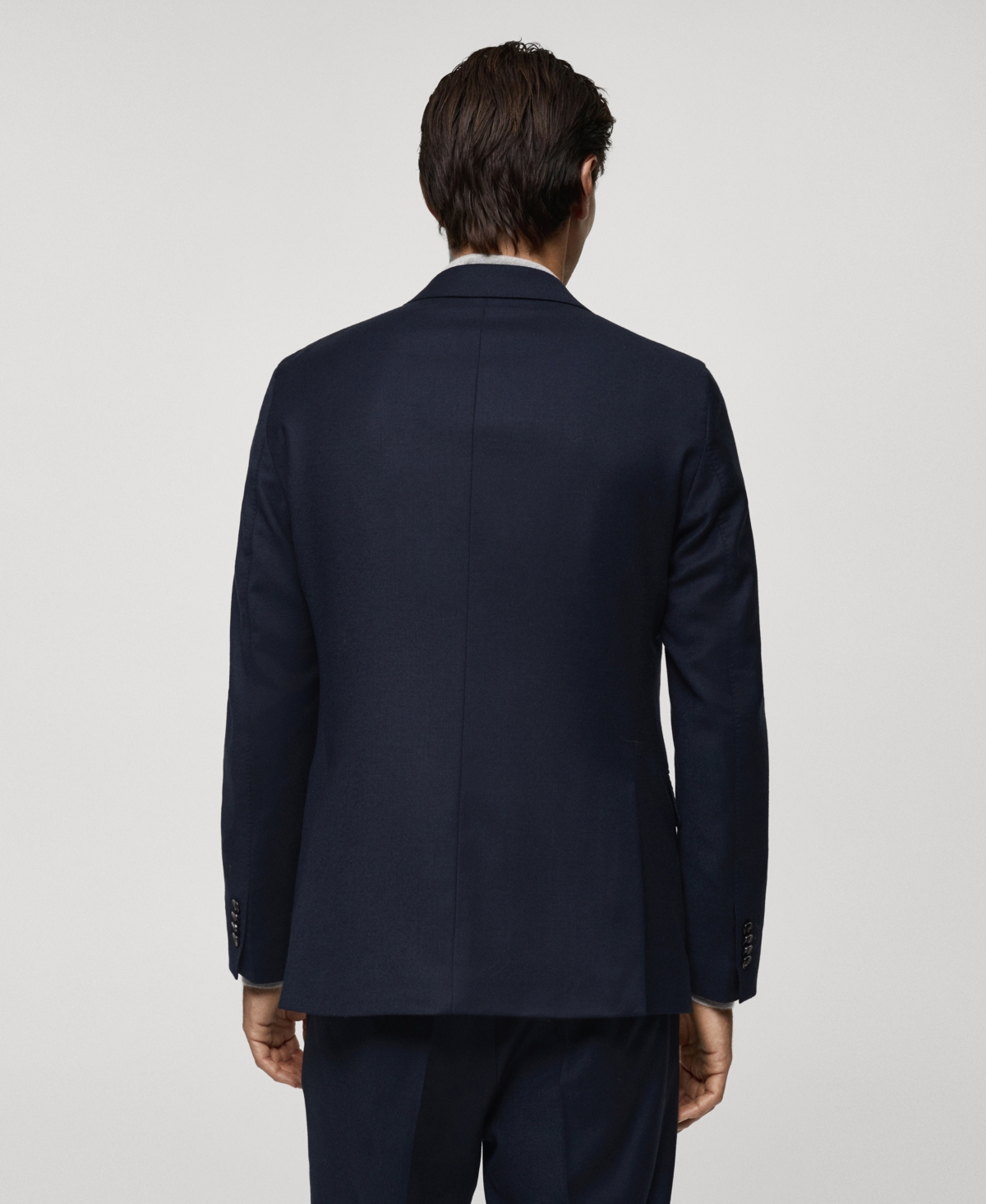 Mango Slim Fit Virgin Wool Suit Blazer In Dark Navy