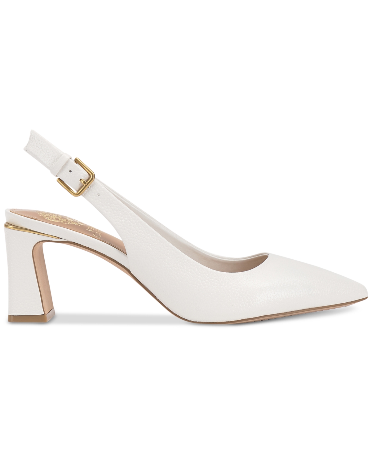 Vince Camuto Hamden Pointed Toe Slingback Pump In Bianco White