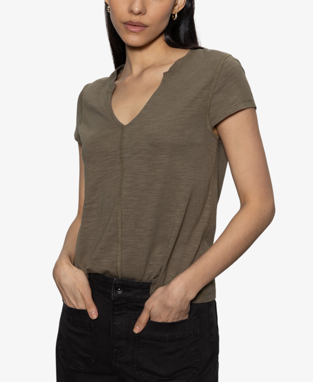 Sanctuary The New Girl Tee In Burnt Olive