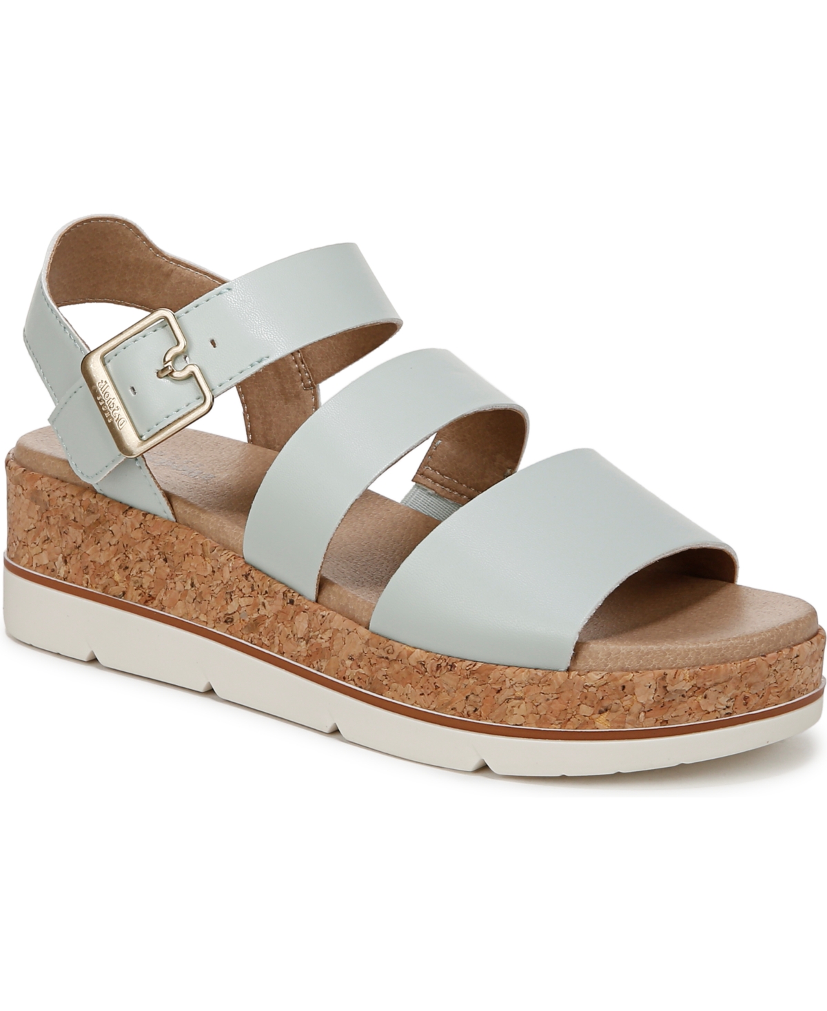 Shop Dr. Scholl's Women's Once Twice Espadrille Platform Sandals In Ocean Faux Leather