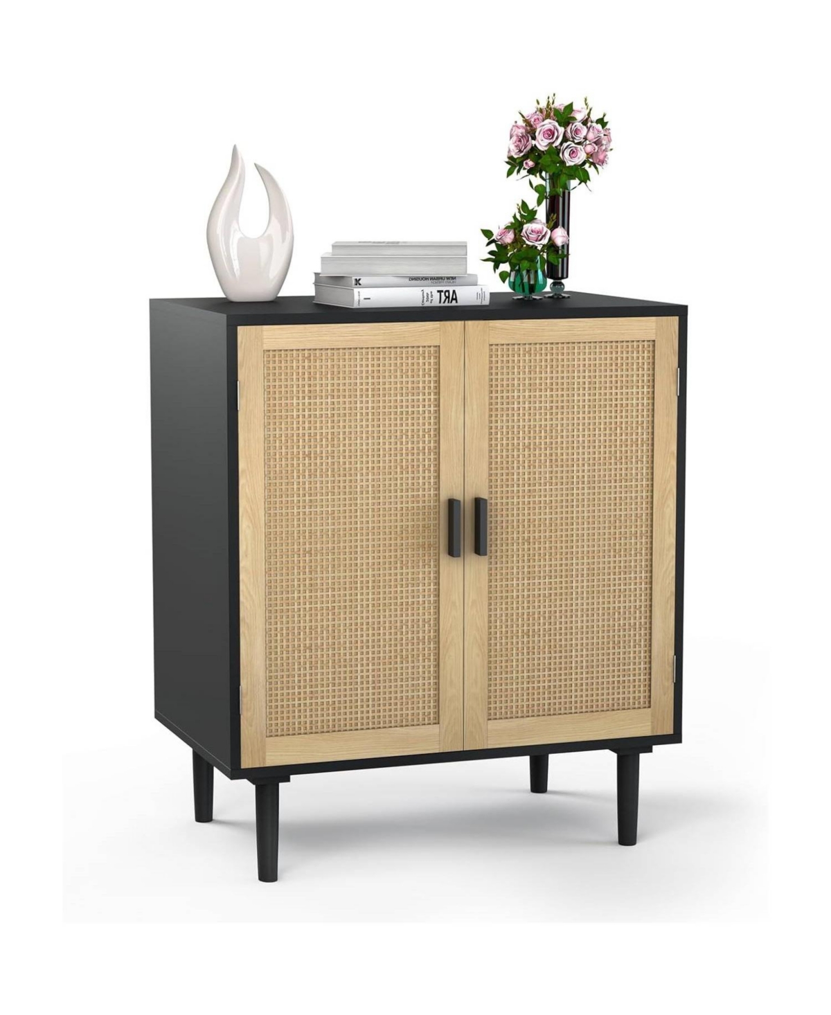 Slickblue Mid-Century Modern Sideboard Buffet Table Cabinet for Stylish Storage and Display - Black