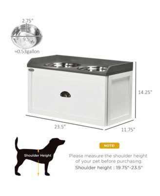Large Elevated Dog Bowls with Storage Drawer Containing 21L Capacity, Raised  Pet Feeding Station with 2 Stainless Steel Bowls