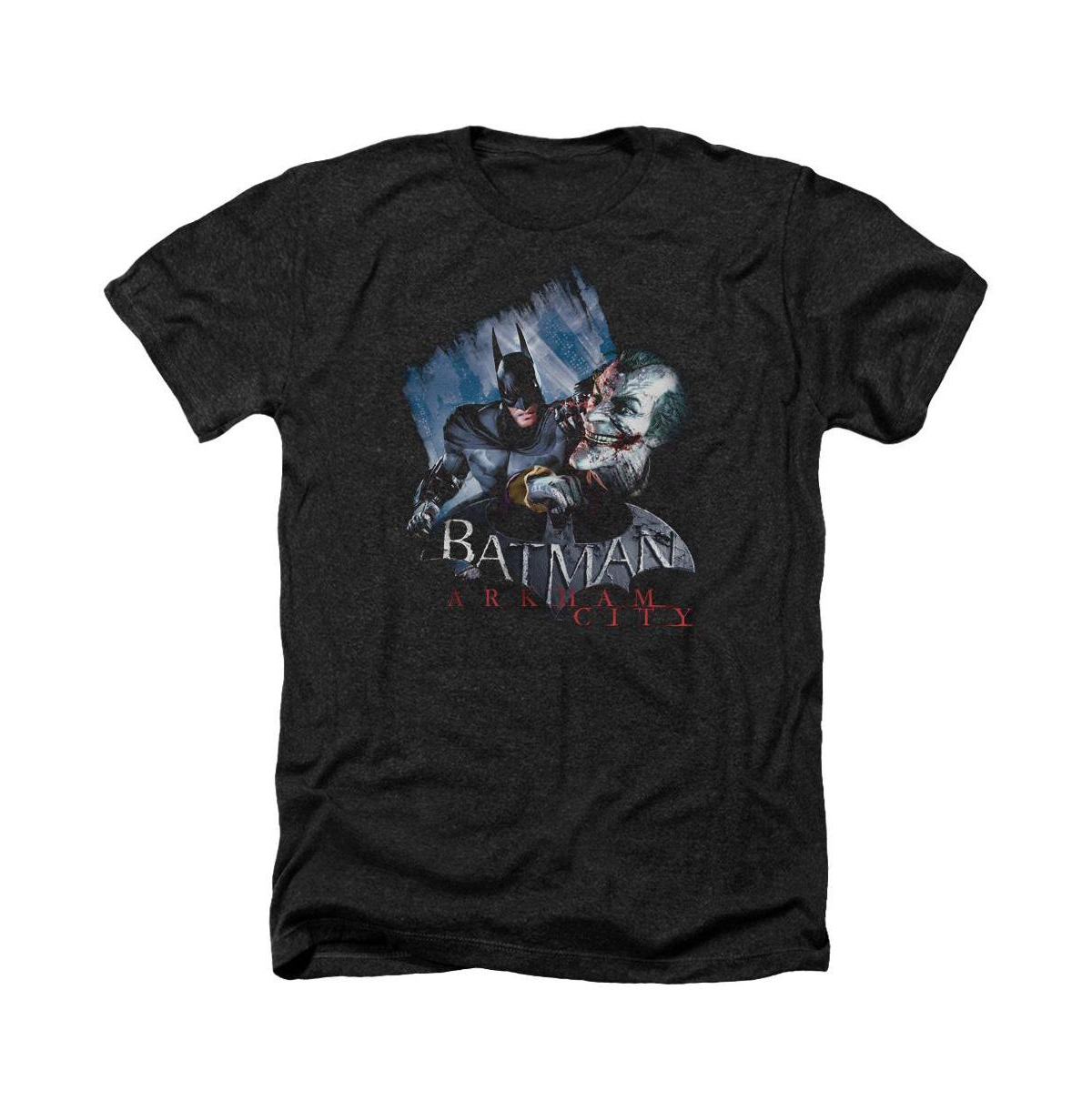 Men's Arkham City Jokes On You! Adult Heather Tee / T-Shirt - Black