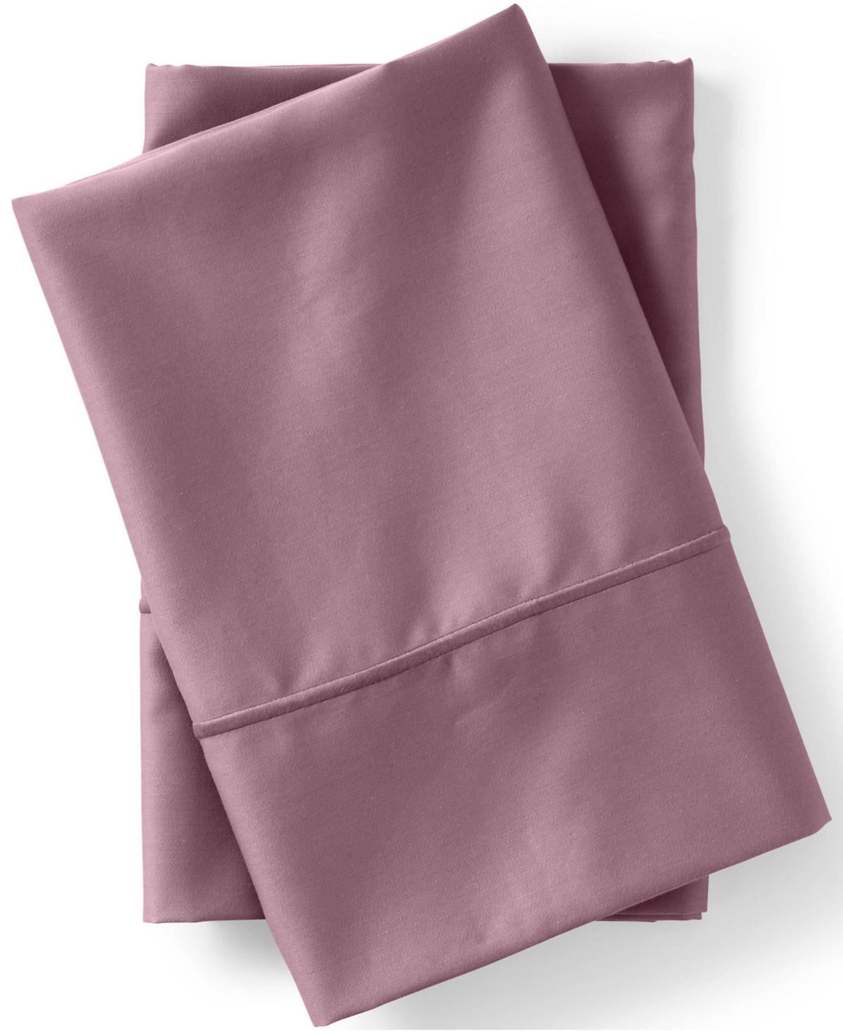 Lands' End 400 Thread Count Premium Supima Cotton No Iron Sateen Pillowcases - Vintage plum