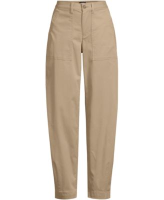 Women's Chino High Rise Barrel Leg Utility Ankle Pants