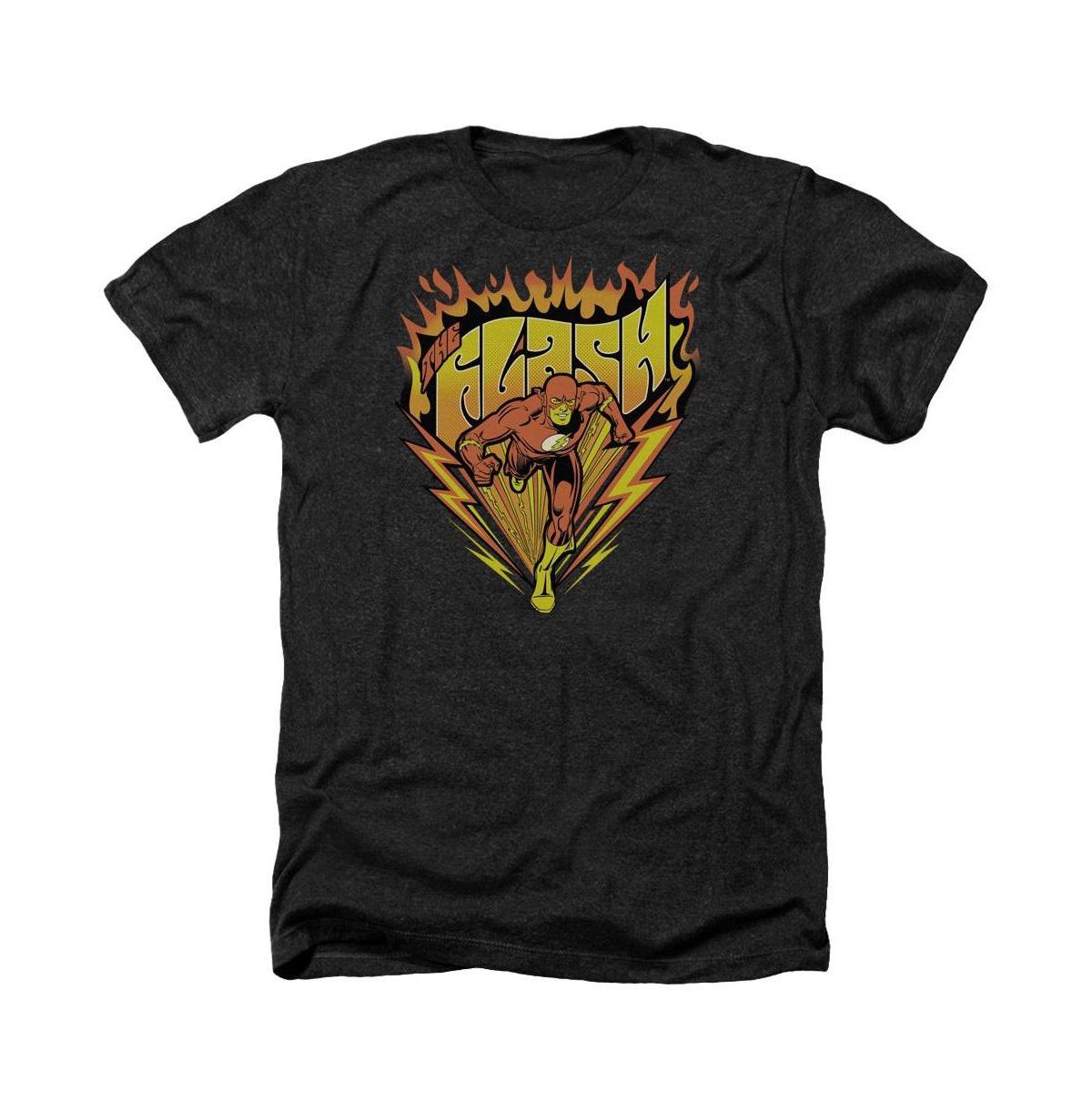 Dc Flash Mens Dc Comics Flash Blazing Speed Adult Heather Tee / T-Shirt - Black