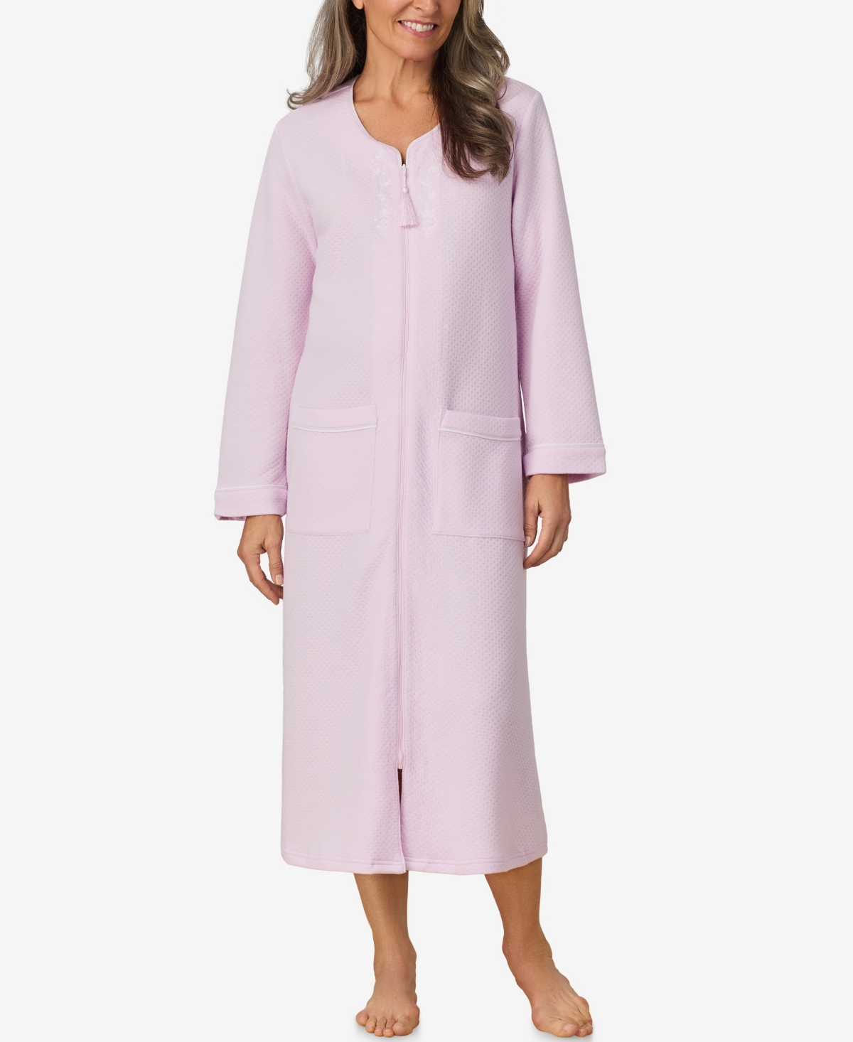 Women's Long Sleeve Zip Robe - Lt Pink
