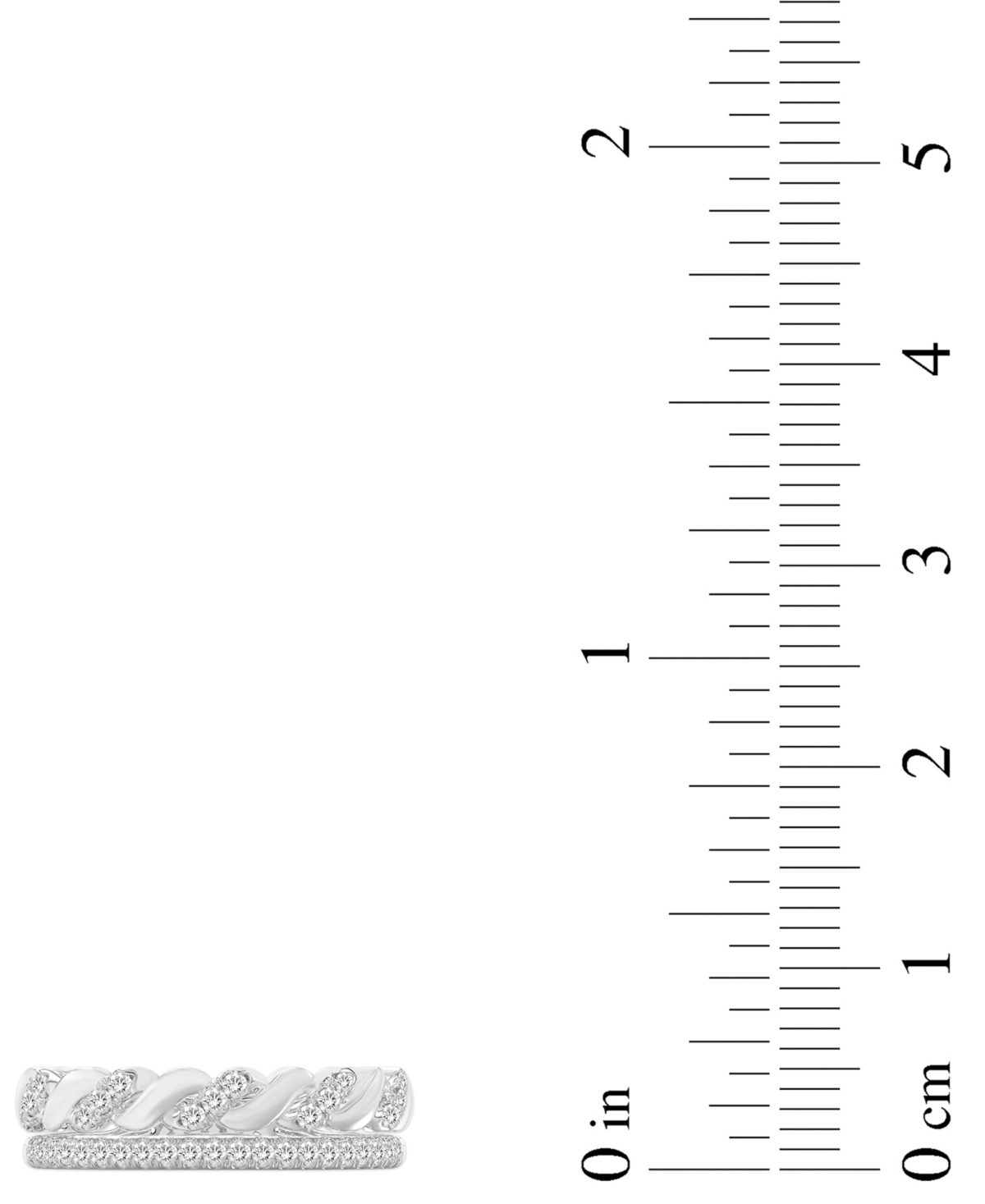 MACY'S DIAMOND TWIST DOUBLE ROW RING (1/5 CT. T.W.) IN 10K WHITE GOLD