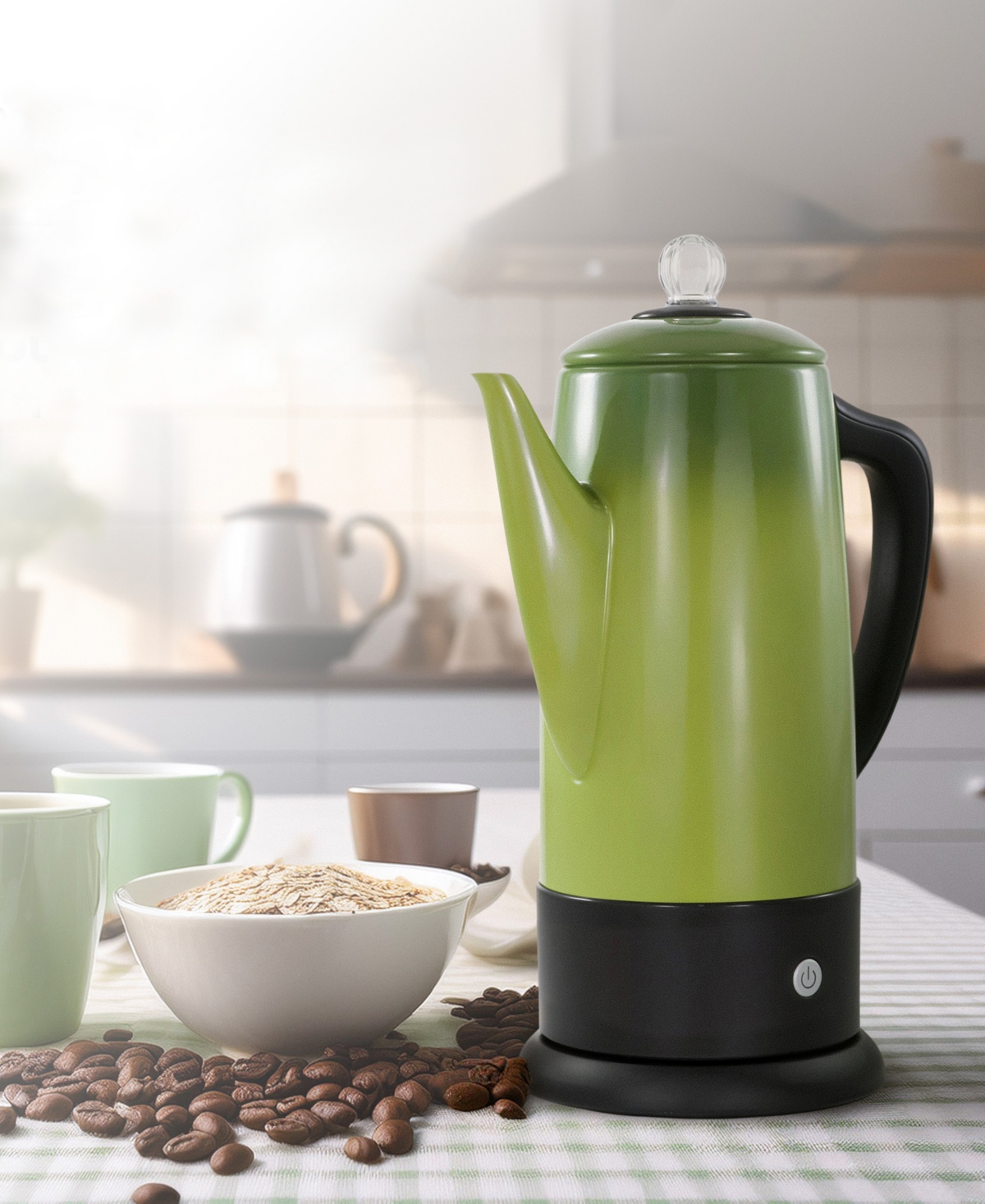 Elite Cuisine 12 Cup Stainless Steel Electric Coffee Percolator In Stainless Steel