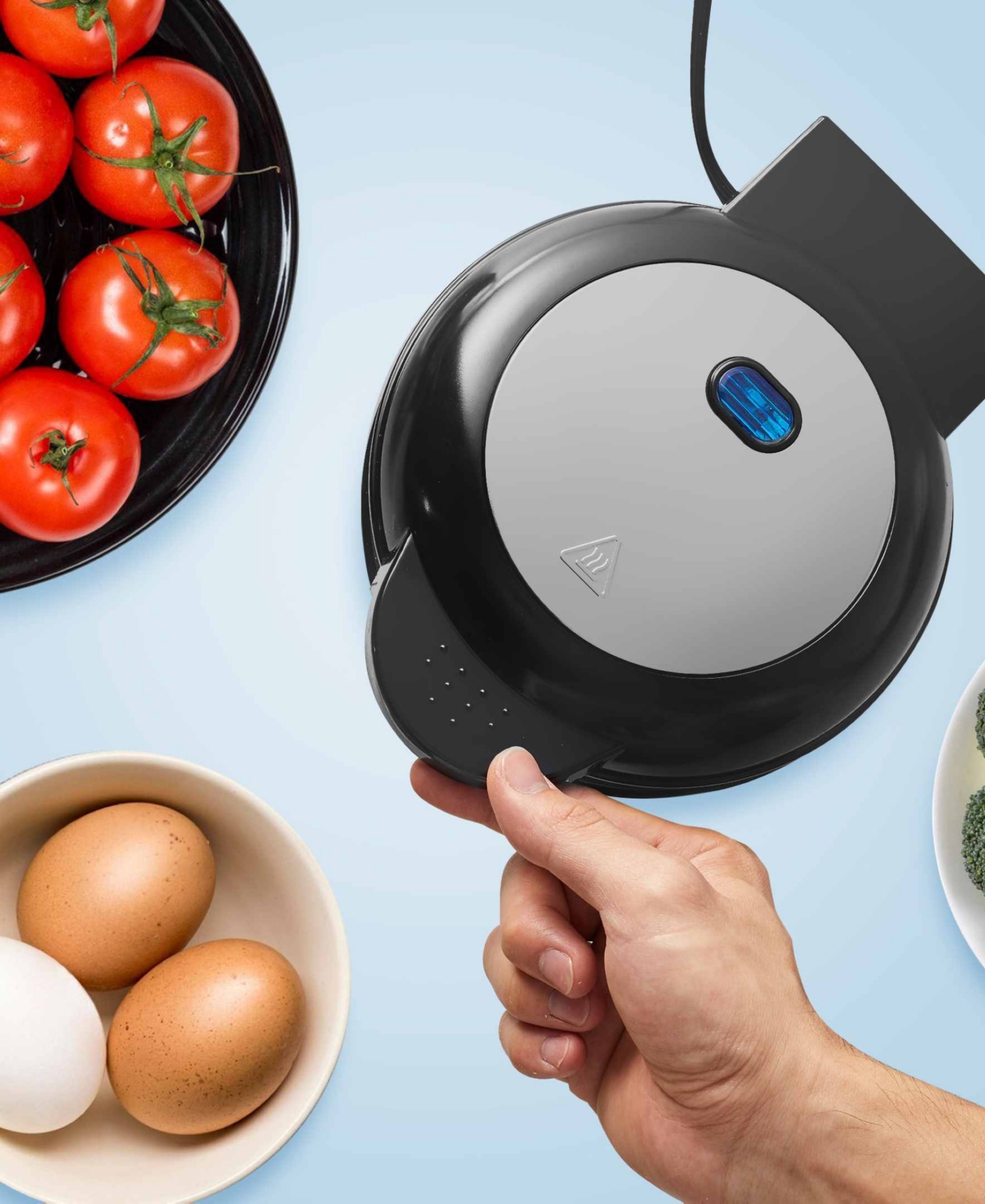 Elite Cuisine Non-stick Electric Omelet Maker In Black,stainless Steel