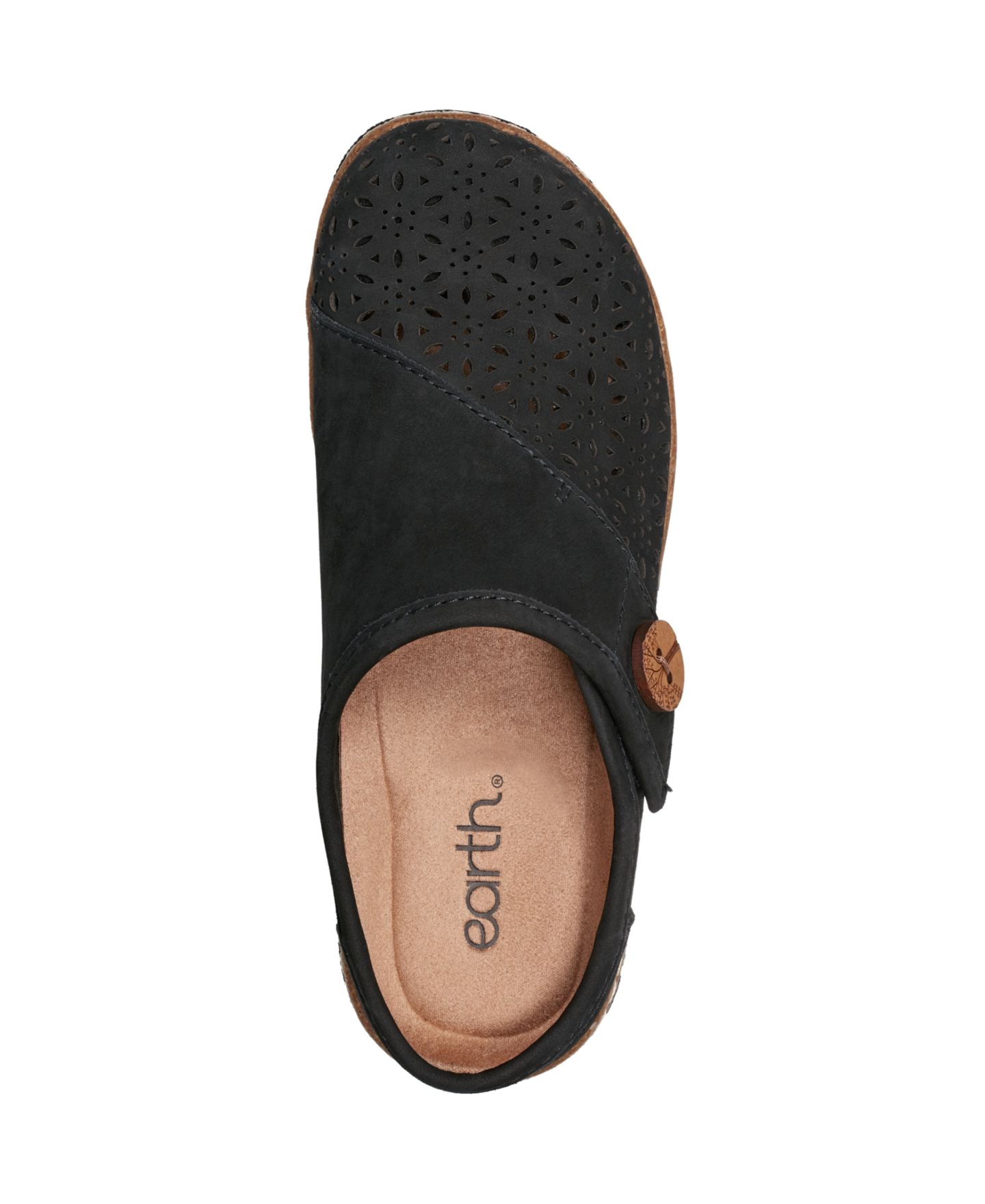 Женские сабо Earth Erinn Cutout Slip-On, цвет: Чёрный нубуковый — фото 4