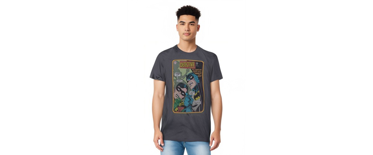 Mens Detective 380 Short Sleeve Adult Tee / T-Shirt - Charcoal