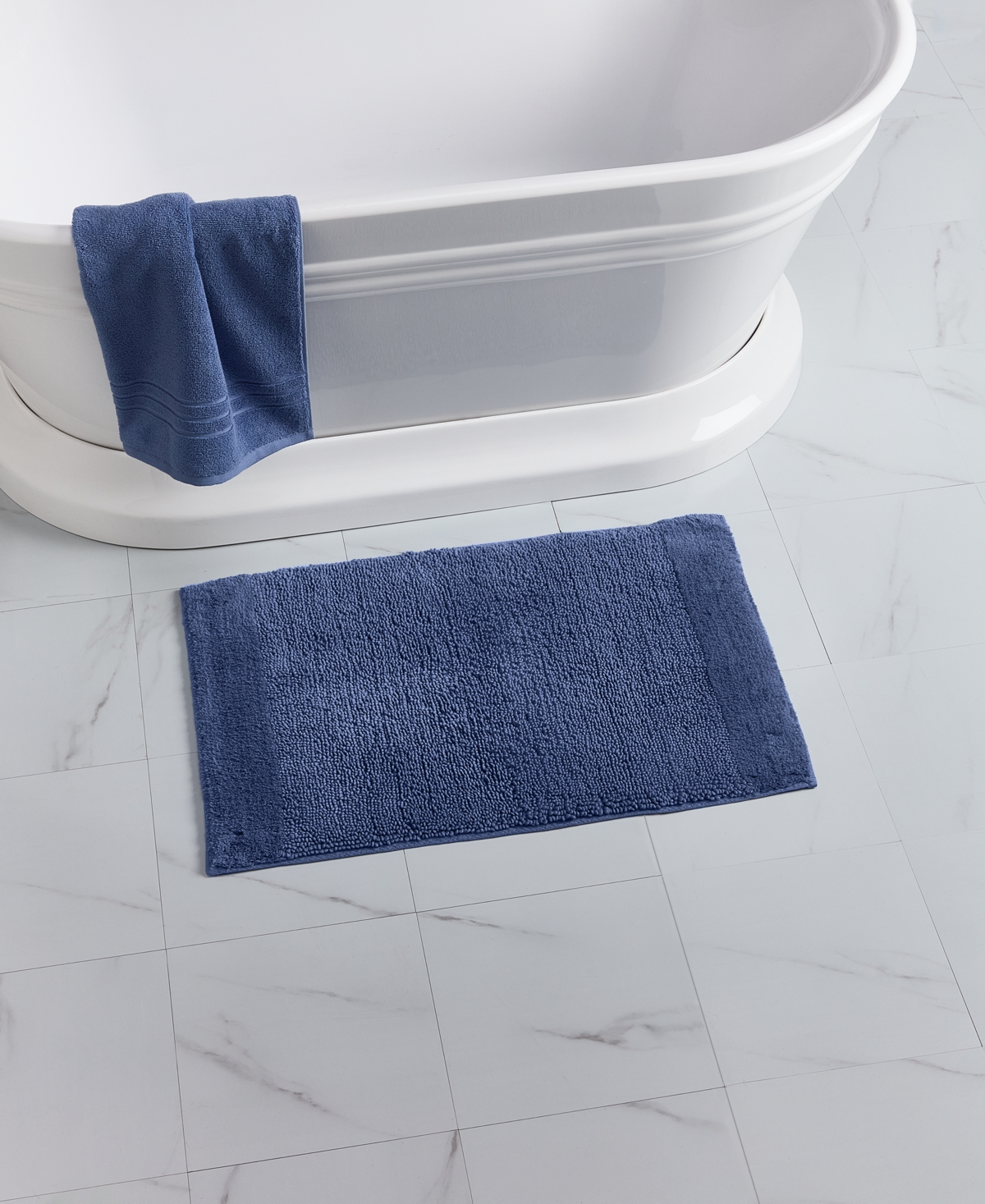 Arch Studio Cotton Bath Rug, 20" X 30", Exclusively At Macy's In Chambray