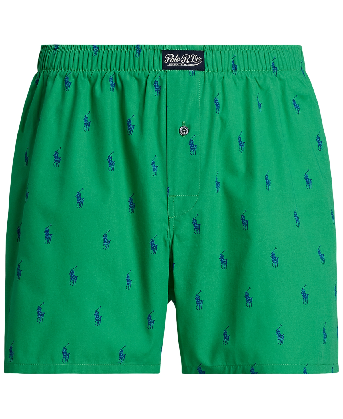 Polo Ralph Lauren Signature Pony Cotton Boxer In Grasshopper Green,rugby Royal Aopp